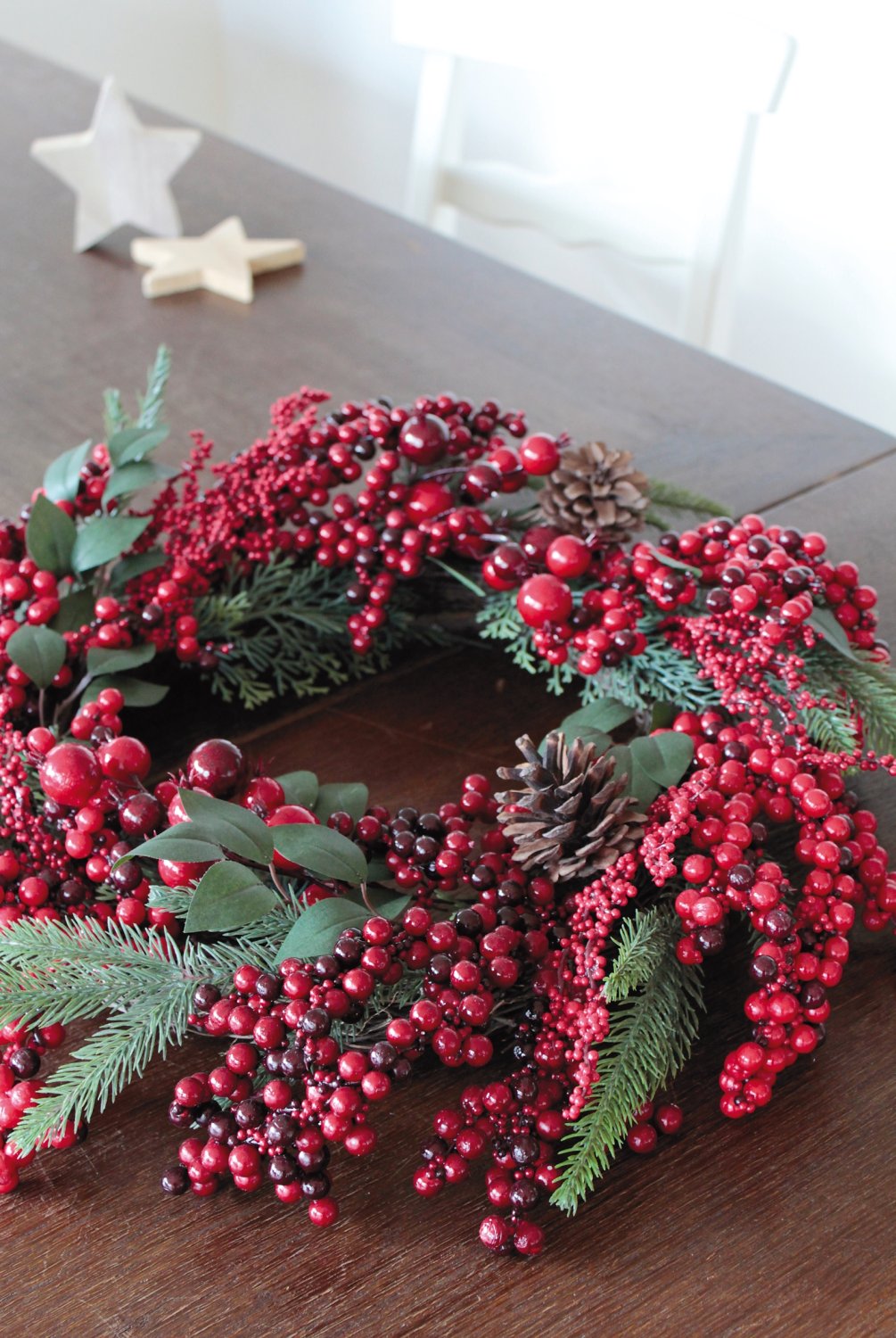 2005 444 a3 Венок из искусственных ягод, Ø 50 см, красный H-andreas  - Вид №1