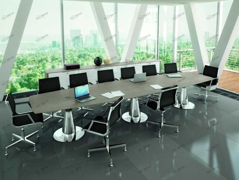 Bralco Стол для переговоров из дуба с системой управления кабелями Metar sun-id-1366197