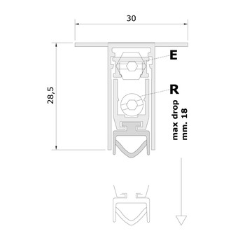 Автоматический порог Comaglio PRESSURE 1830 Santreyd LK01-961