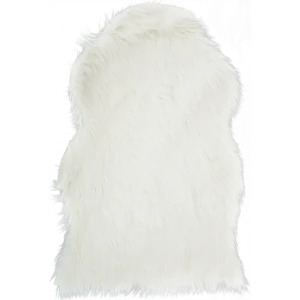 Шкура овечья искусственная, 60x90x6.5 см, цвет белый