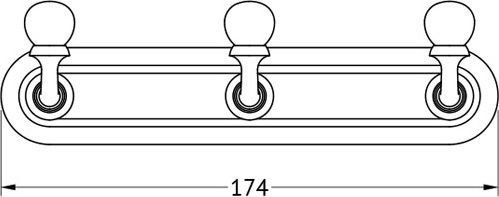 STI 402 Планка с 3-мя крючками 17 cm 3SC STILMAR ANTIQUE SILVER Treesseci 3SC - Вид №1