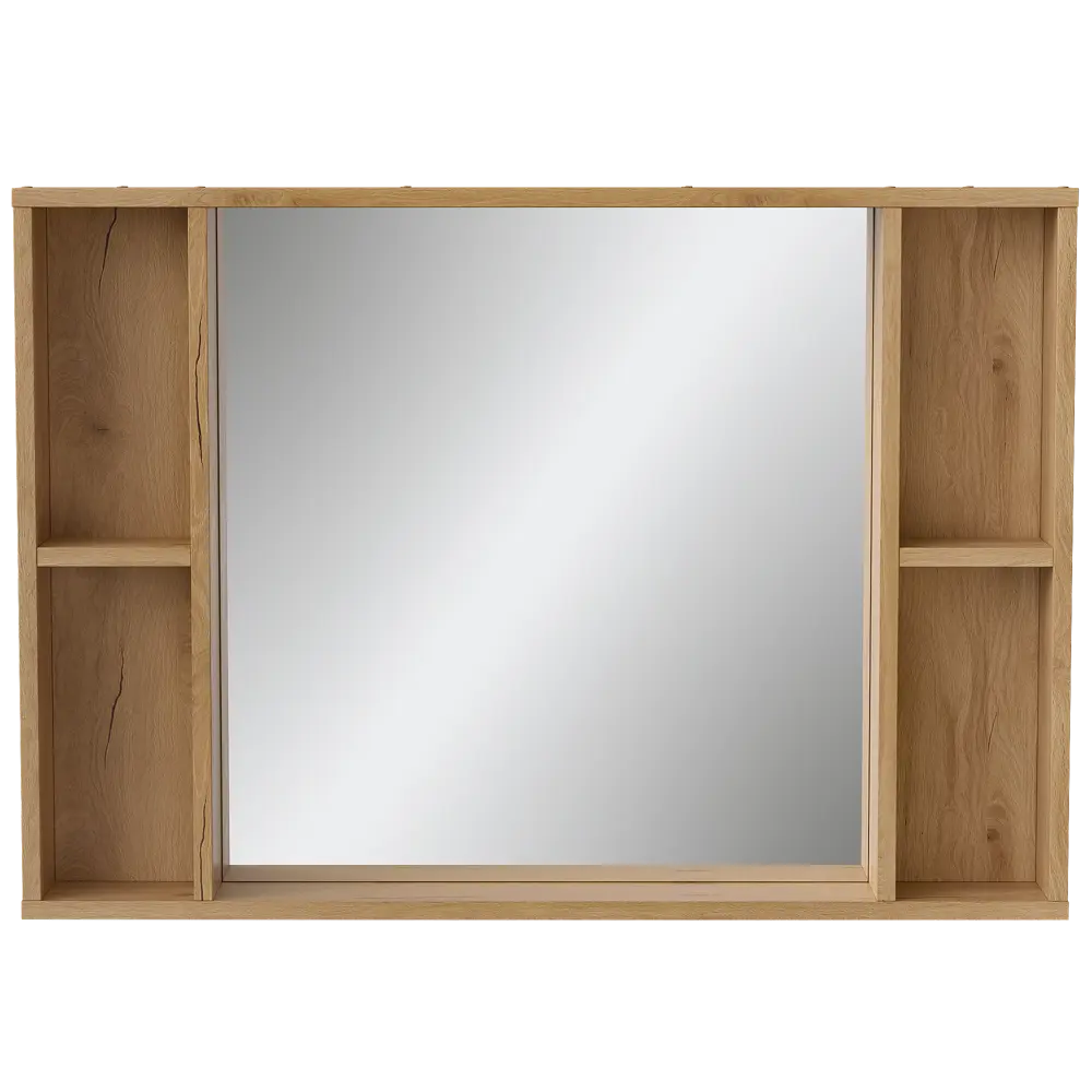 Зеркало для ванной Сохо KONSENSA с полками 100x69.6 см цвет светлый дуб STLM-2019158