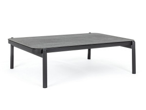 Алюминиевый и стеклянный прямоугольный низкий садовый столик