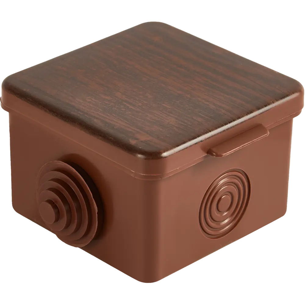 Распределительная коробка открытая TDM 65x65x50 мм 4 ввода IP54 цвет венге STLM-2140018