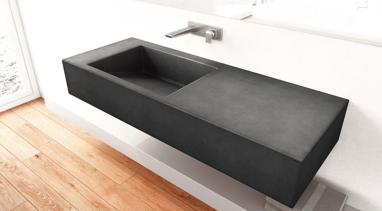 Бетонный одиночный подвесной умывальник Gravelli SLANT 01 ARCH-00101781 - Вид №2