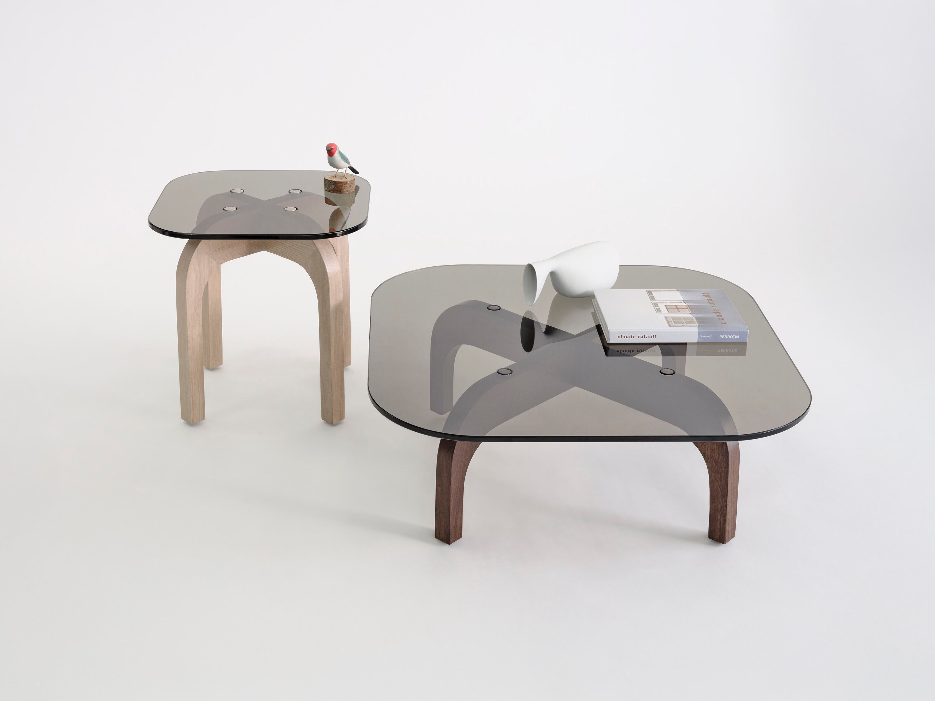 Высокий квадратный стеклянный журнальный столик Phase Design Ziba ARCH-00075389 - Вид №3