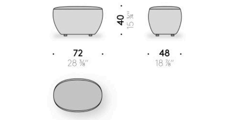 Ткань овальный сад пуфик DE PADOVA послезавтра ARCH-00057825 - Вид №4