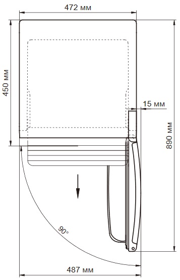 8189671 Холодильник компактный   Бирюса M90 серебристый STDN-0090290 - Вид №14