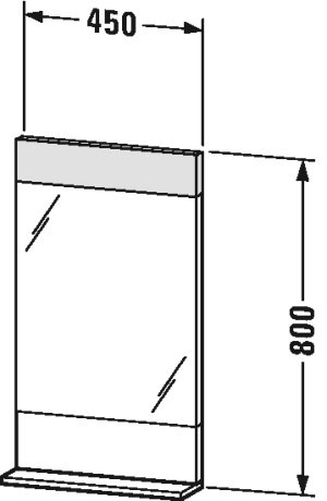 VE751002222 Vero Зеркало с полочкой внизу Белый глянцевый декор Duravit - Вид №2