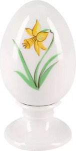 10652618 Императорский фарфоровый завод Яйцо пасхальное на подставке ИФЗ Нева Желтый нарцисс, фарфор