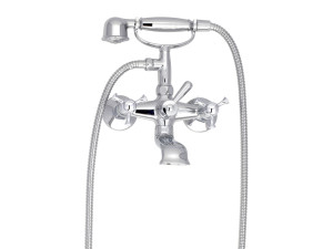 Настенный наружный смеситель для ванны с ручным душем