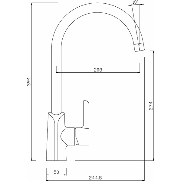 40-03P ELAT  Смеситель для кухни белый ARGO kran 4003pelat - Вид №1