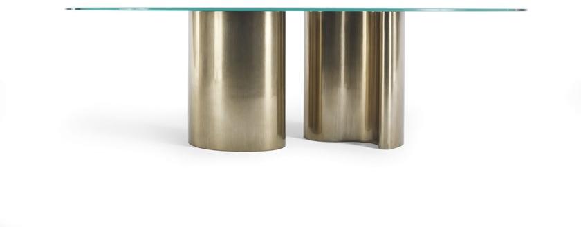 ETRO Home Interiors Овальный стол для гостиной из дерева и стекла  E.arp.124.a  - Вид №2