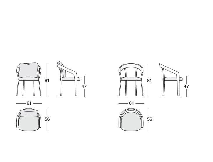Кожаный мягкий стул Longhi Loveluxe ARCH-00064050 - Вид №6