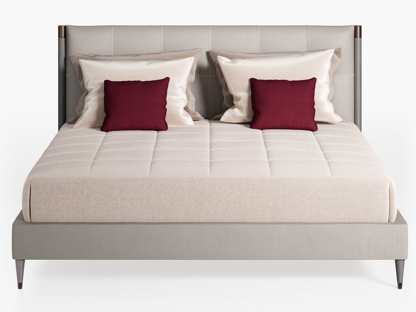 Кожаная кровать с мягким изголовьем CPRN HOMOOD Blue Moon ARCH-00081245