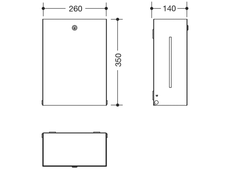 900.06.009XA диспенсер для бумажных полотенец HEWI System 900 - Вид №2