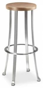 Cantori Табурет металлический с деревянным сиденьем и подставкой для ног