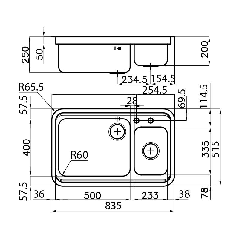 148886x Мойка Triplo Invaso 1488 86x Fosterspa  - Вид №1