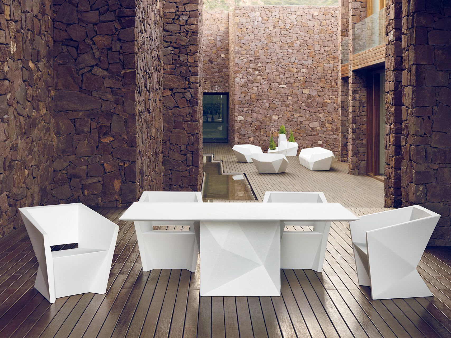 Прямоугольный садовый стол из полиэтилена Vondom Faz ARCH-00095108 - Вид №2