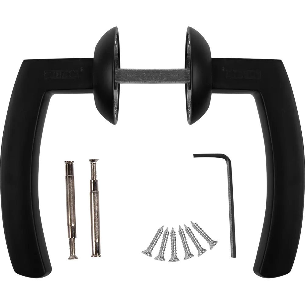 Дверные ручки Puerto AL 550-08, без запирания, цвет чёрный/хром STLM-2083796 - Вид №1