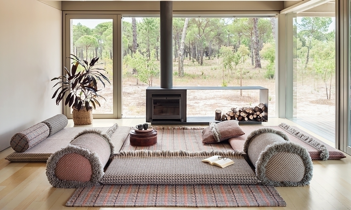 070712 Подушка-ролл GL Checks green маленькая GAN Garden Layers - Вид №1