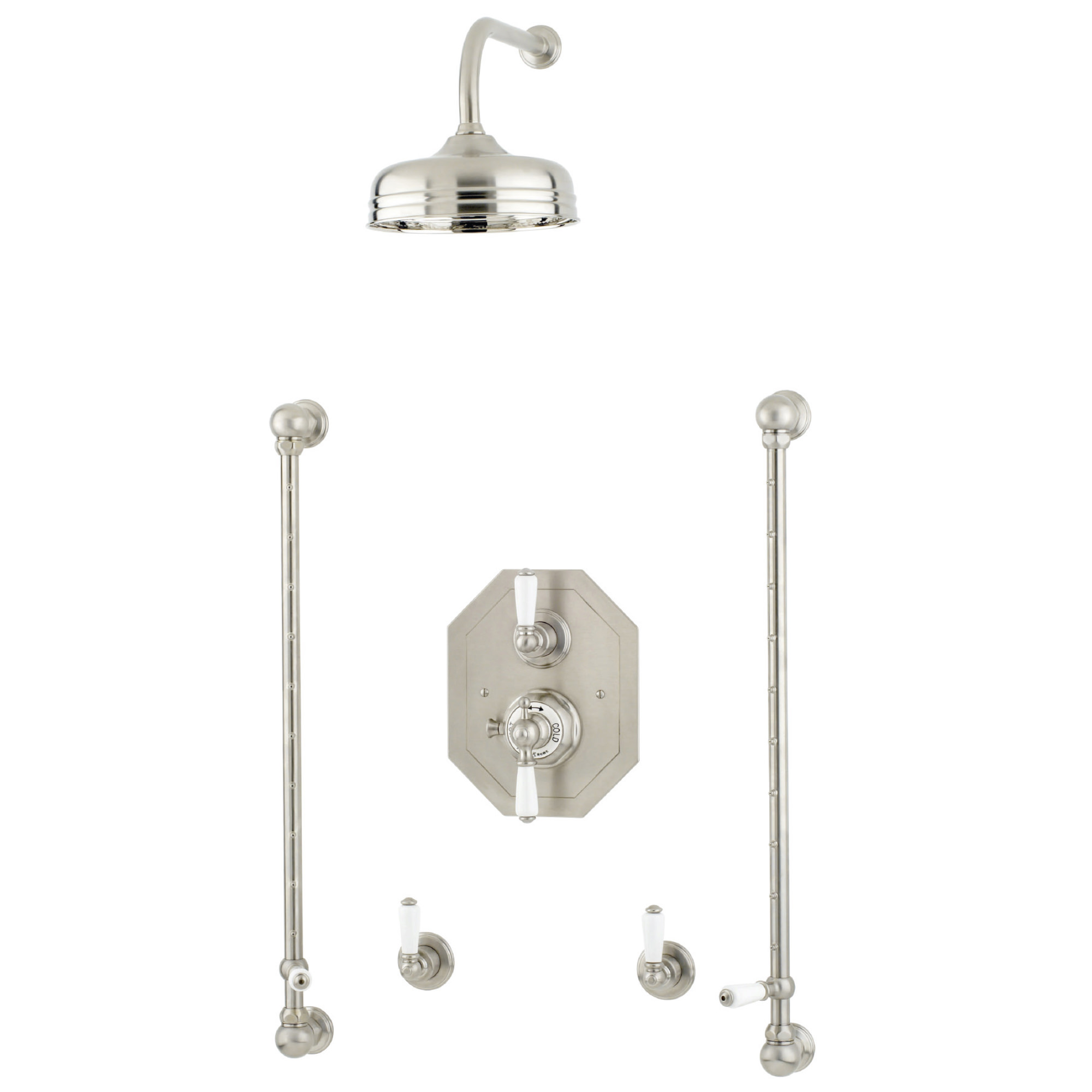 Traditional bathrooms Смеситель для душа с термостатом, фарфоровый рычаг РЫЧАГ Pr5555/nk  - Вид №3