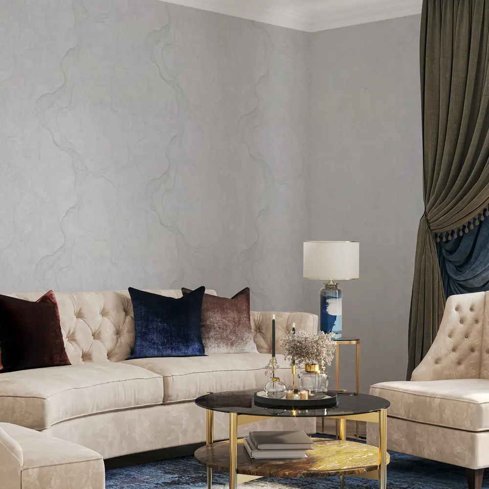 Palitra Life Sumatra - флизелиновые обои серого цвета с текстурой тиснения 89394513 STLM-1325848 - Вид №4