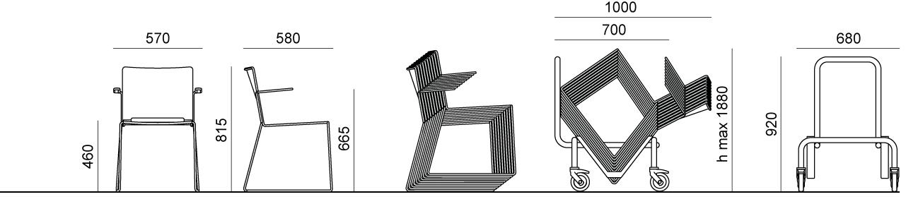 Diemmebi Стул-санки штабелируемый с подлокотниками Lafilò sun-id-1461985 - Вид №4
