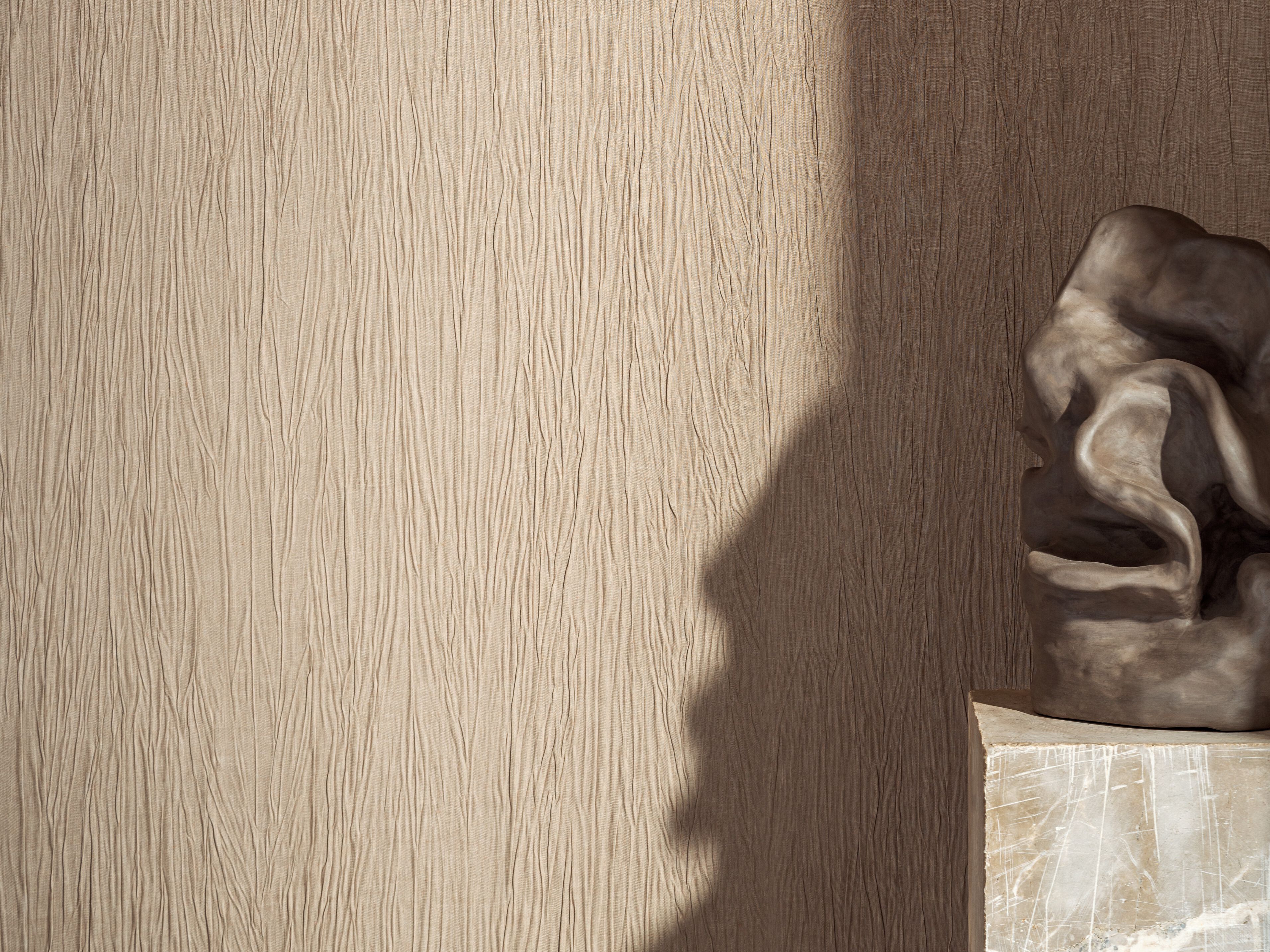 Льняная огнестойкая однотонная ткань Élitis Lin Plâtré ARCH-00092537