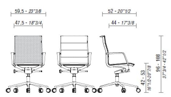 5-спицевое вращающееся офисное кресло ESTEL GROUP Aluminia ARCH-00064360 - Вид №4