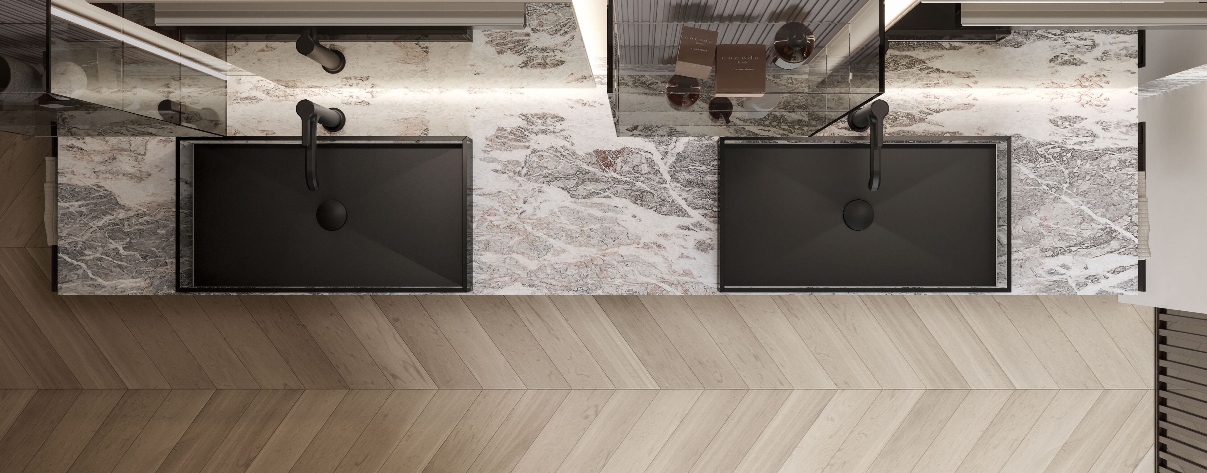 Подвесной шкаф для раковины из грецкого ореха с держателем для полотенец Ideagroup ViaCondotti ARCH-00131456 - Вид №2