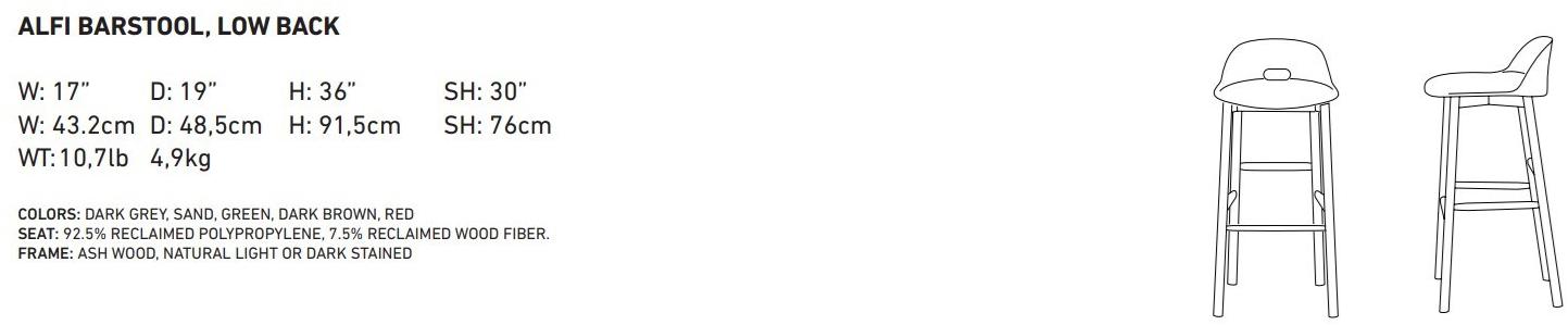 Emeco Высокий табурет со съемным чехлом из ткани со спинкой Alfi sun-id-1410519 - Вид №4