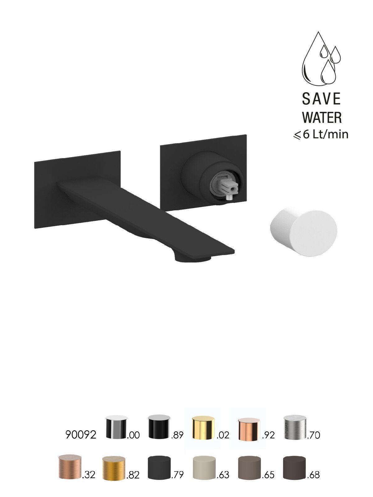 Однорычажный смеситель для раковины с 2 отверстиями без слива Rubinetterie Frattini Narciso S ARCH-00063765 - Вид №5