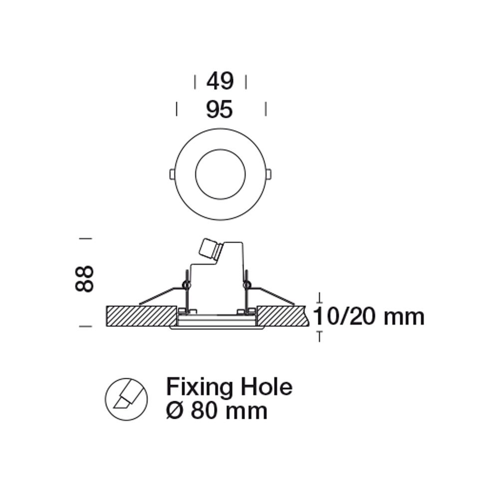 8430069 Встраиваемый в потолок светильник Platek MICRO Incasso soffitto  MICRO Plafoniera Ceiling recessed - 1 LED 4000K Asymmetrical  - Вид №3