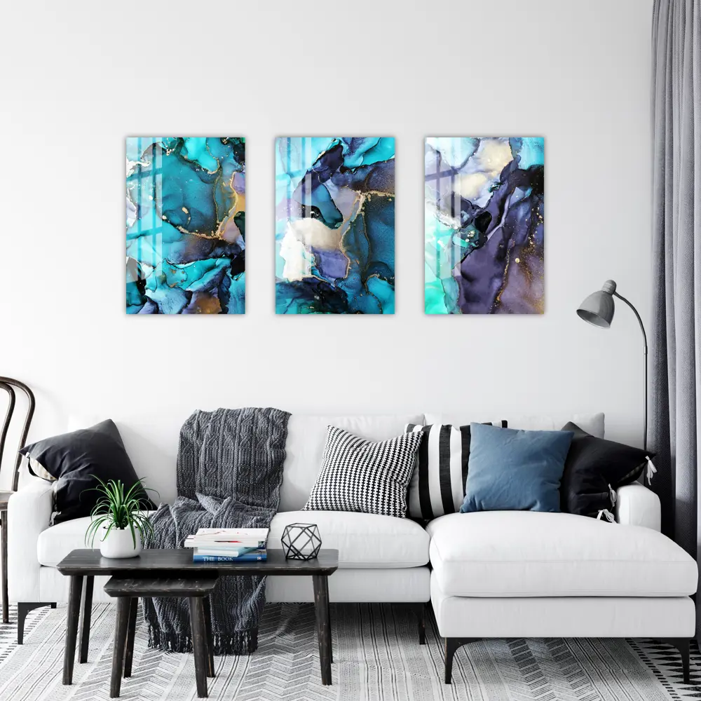 Картина на стекле «Бирюзовый акрил 3» 40x60 см 82977333 STLM-2083520 ARTABOSKO  - Вид №5