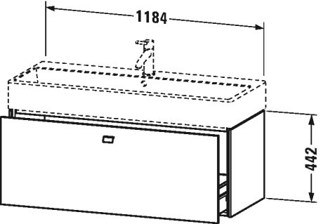 BR405709191 Тумбочка подвесная Brioso #BR4057 1184 x 459 мм Серо-коричневый декор Duravit - Вид №1