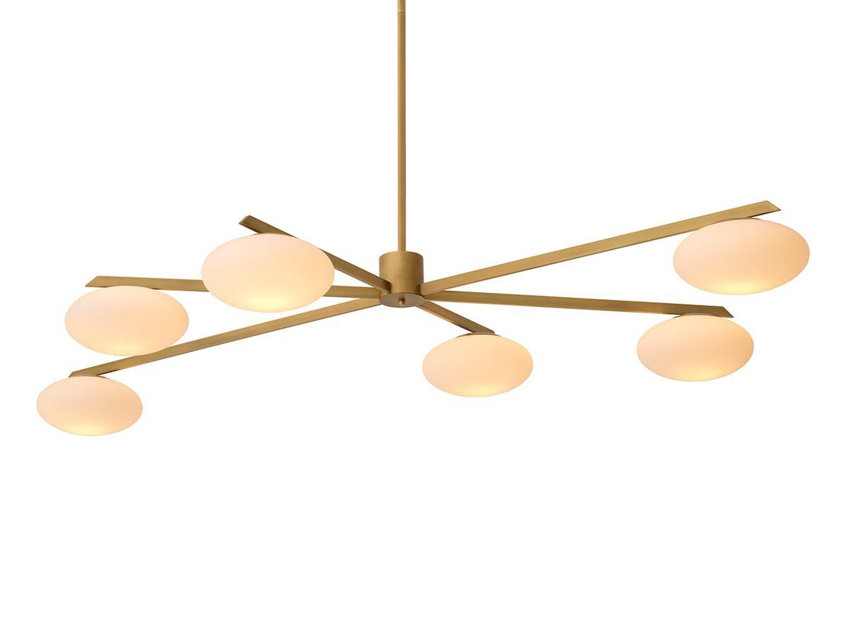 Стеклянный и латунный светодиодный подвесной светильник Eichholtz EVERGREEN L ARCH-00040538