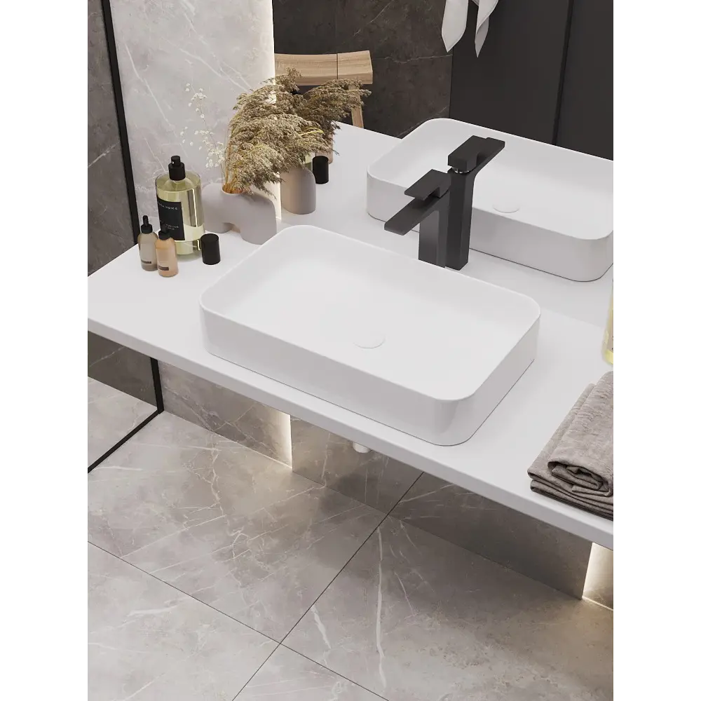 Santreyd Slim Square 60 — элегантная керамическая раковина для столешницы 89316154 STLM-1451077 - Вид №2
