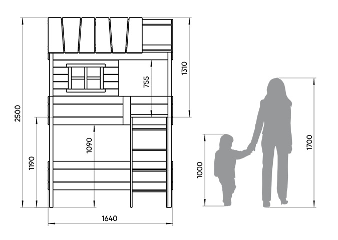 Кровать-чердак Home nord M 80х160 см белая ELLIPSE ELLIPSE HOME 351791 Белый Santreyd  - Вид №3