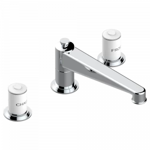 G2K-25SG Смеситель для ванны на 3 отверстия устанавливаемый на борту - излив СУПЕР ГОЛИАФ Thg-paris Faubourg - белый фарфор Хромированный