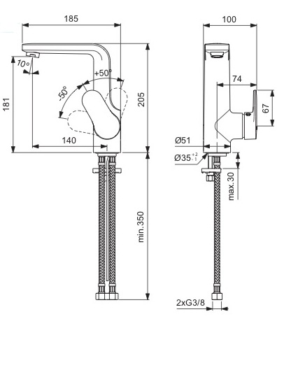 BA083AA Смеситель для умывальника VIDIMA NEXT - Вид №1