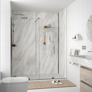 88072 SALGAR Душевая панель ATLAS белый мрамор на заказ до 799 мм