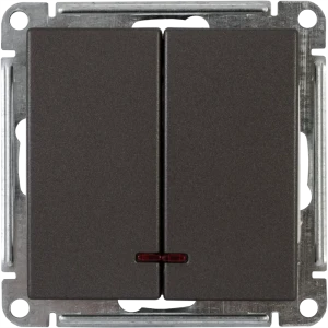 Выключатель SYSTEME ELECTRIC W59 Deco двухклавишный с подсветкой графит 82797994