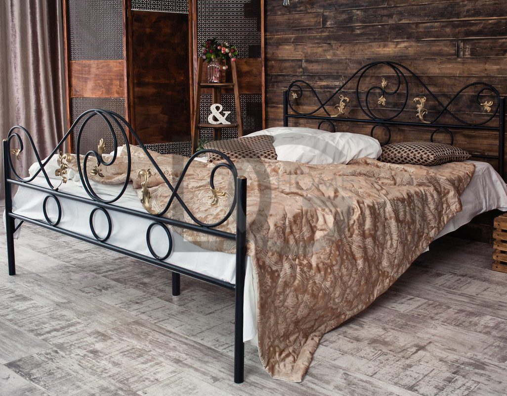 Кованая двуспальная кровать 160х200 с двумя спинками черная "Венеция" FRANCESCO ROSSI ВЕНЕЦИЯ 134628 Черный - Вид №2