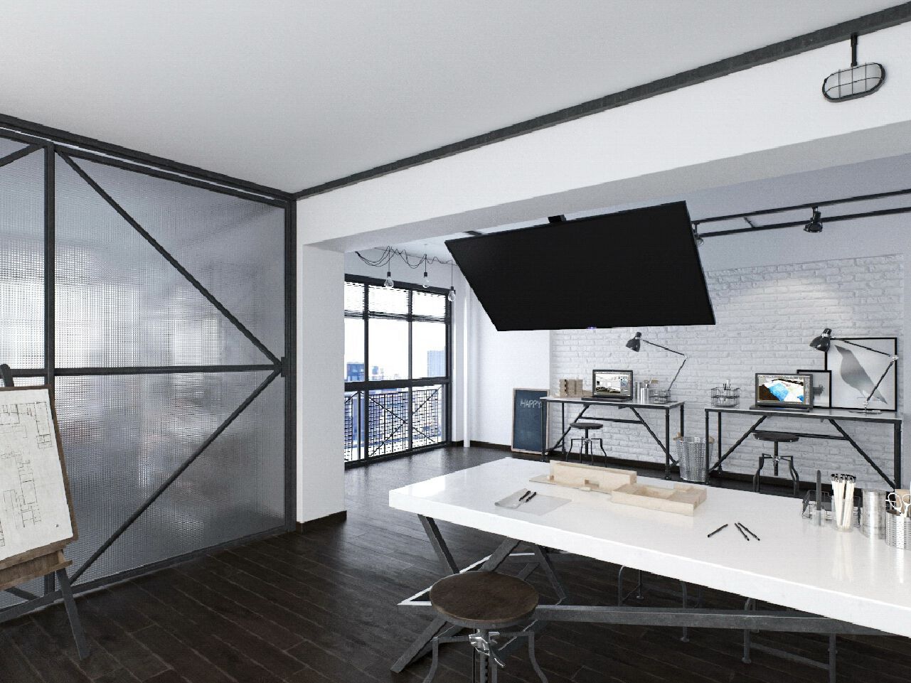 Потолочная подставка для телевизора с электроприводом Maior ARCH-00025400 - Вид №4