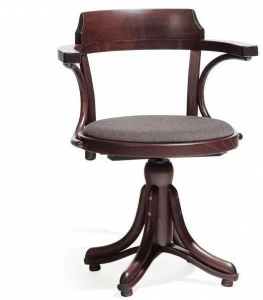 TON Вращающееся кресло из дерева со встроенной подушкой и открытой спинкой