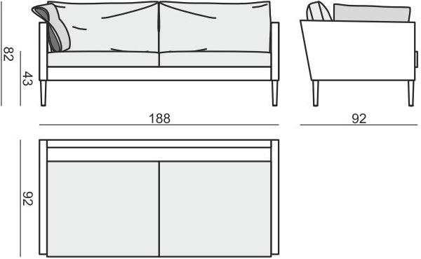 Sits 2-местный тканевый диван Lena sun-id-1354504 - Вид №1