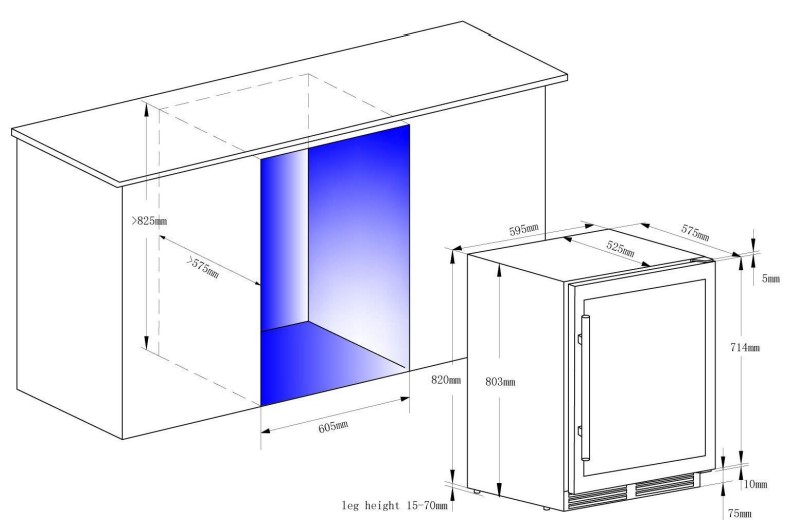 9988986 Винный шкаф Climadiff CBU51S2B черный STDN-0133364 - Вид №7