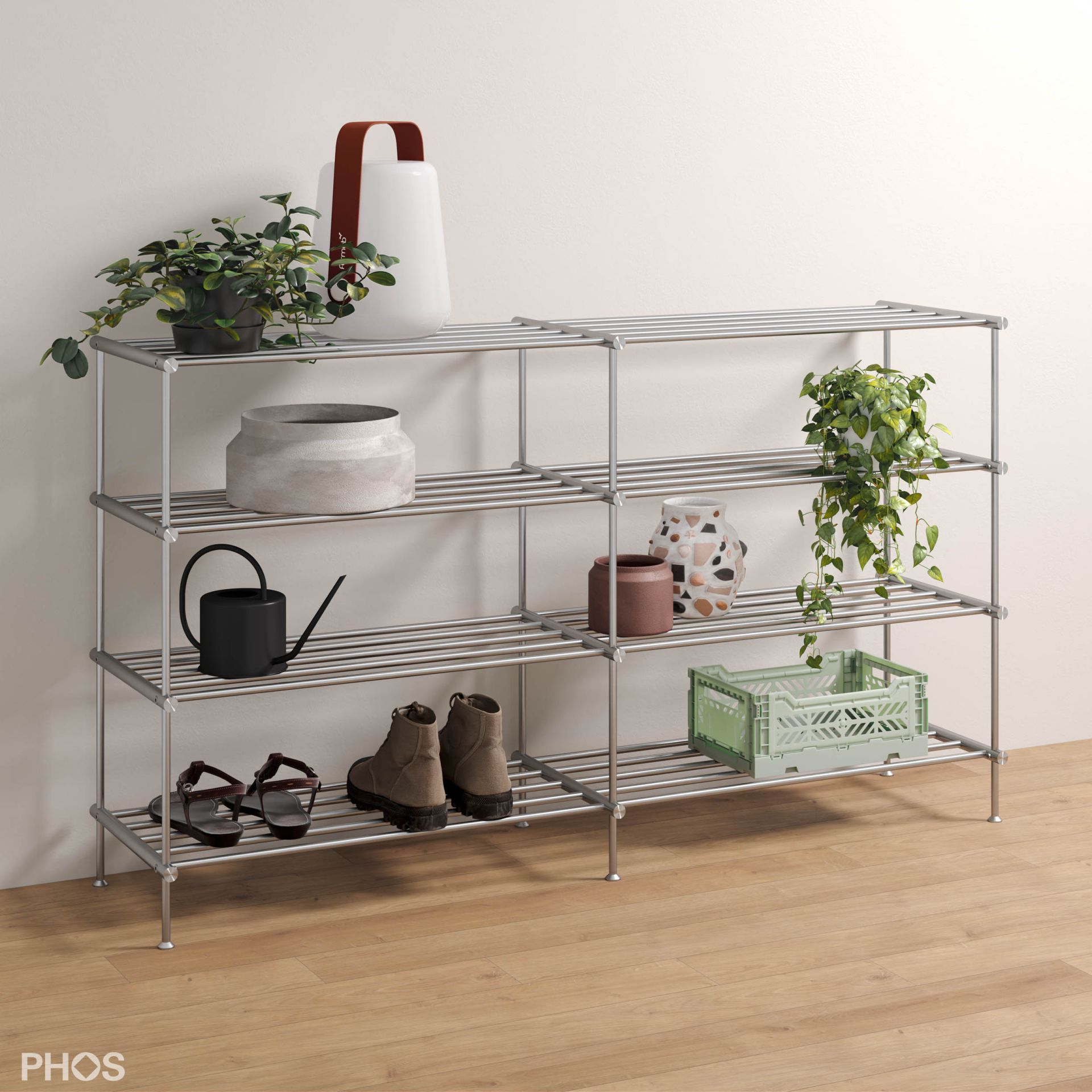 SR1200-4 Полка для обуви широкая, 4 уровня, ширина 120 см. PHOS 