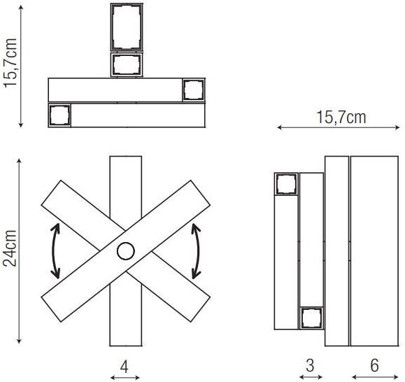 PURALUCE Настенный светильник из алюминия sun-id-1364322 - Вид №2
